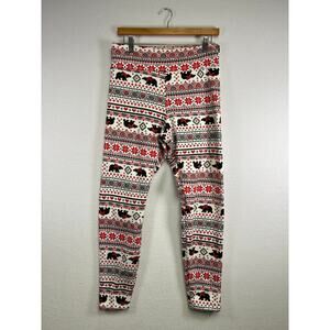 No Boundaries Fair Isle Bear Christmas holiday leggings large